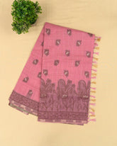 SC3026 - Linen Zari Lines Coffee Butta